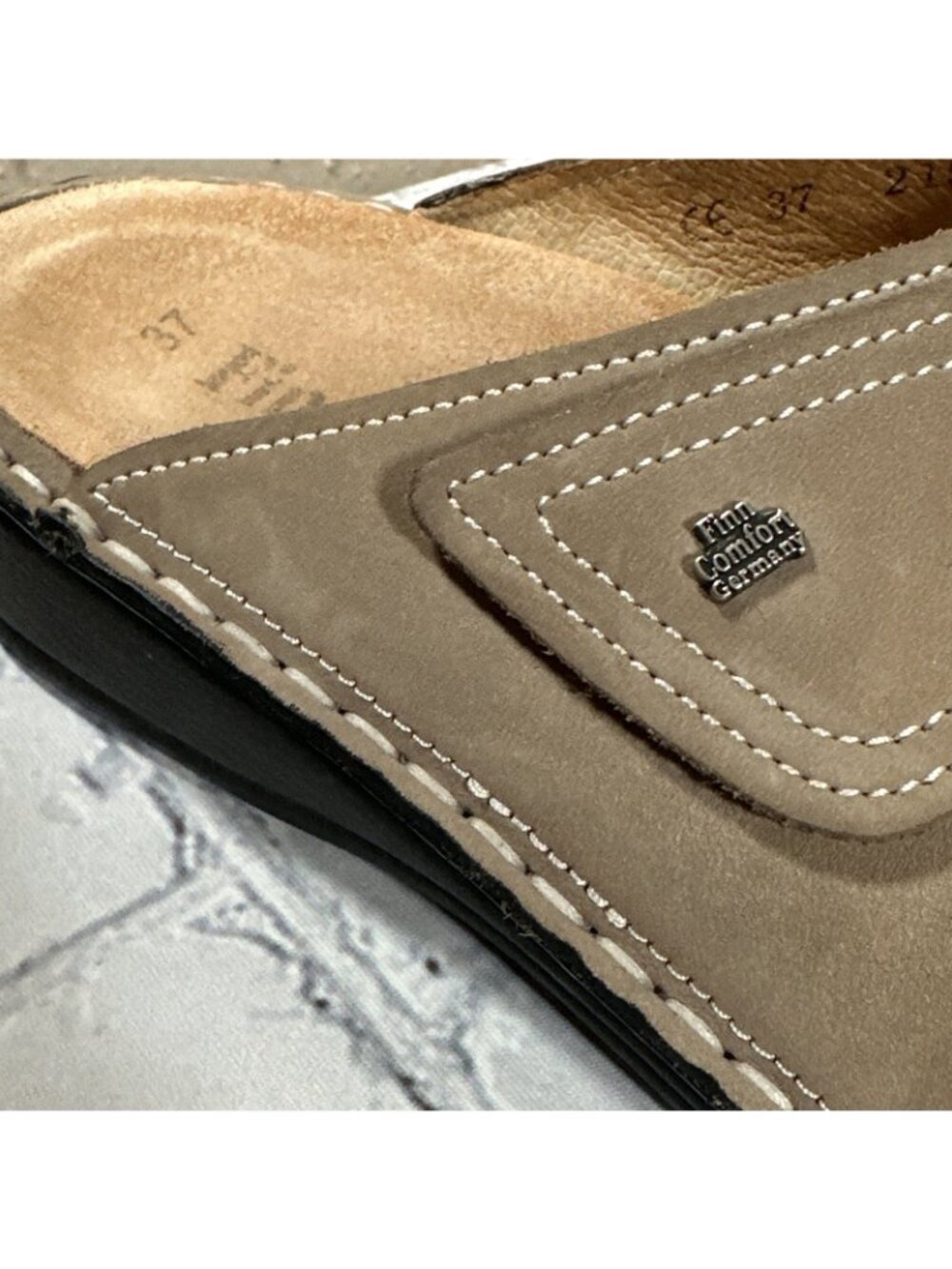 Finn Comfort Jamaika Jamaica Tan Double Strap Slip On Wedge Sandals Womens 37 /7 - Picture 12 of 16